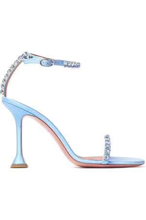 Amina Muaddi Donna, Scarpe, Blu, 38 1/2 EU, new