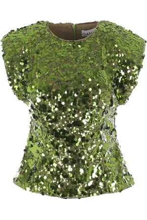 Ganni Donna, Camicette , Verde, M, new