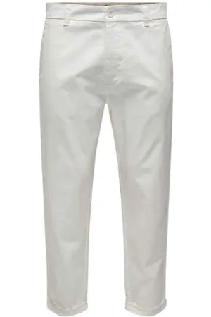 Only & Sons Uomo, Pantaloni, Bianco, W34 L32, new