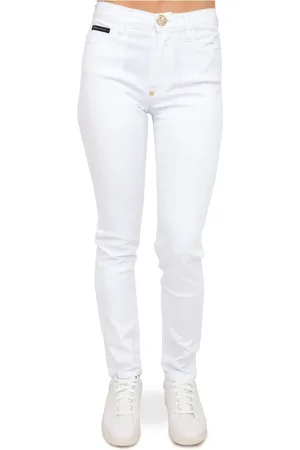 Philipp Plein Donna, Pantaloni, Bianco, W26, new