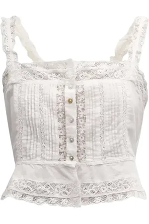 LOVESHACKFANCY Donna, Top, Bianco, XS, new