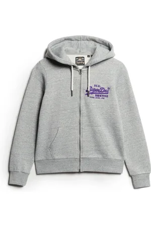 Superdry Donna, Felpe, Grigio, L, new