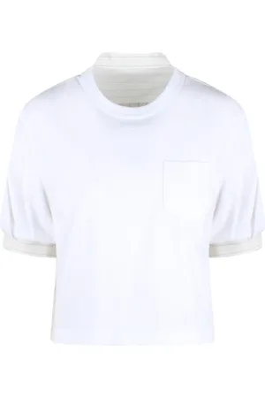 SACAI Donna, Top, Bianco, L, new