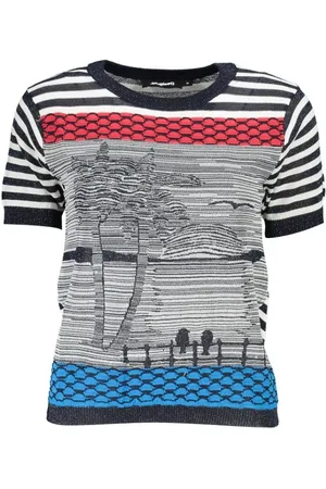 Desigual Donna, Maglie, Blu, S, new