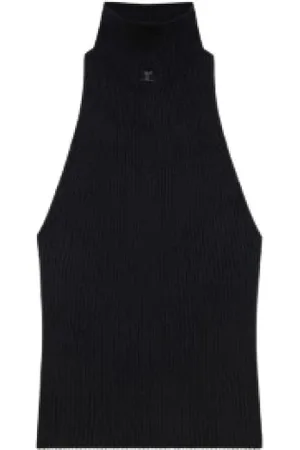 Courrèges Donna, Top, Nero, S, new
