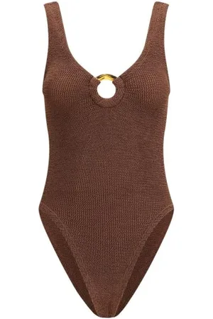 Hunza G Donna, Costumi da bagno, Marrone, Taglia unica, new