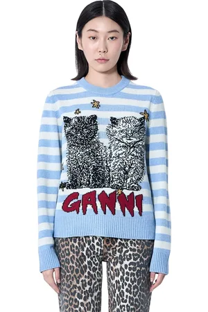Ganni Donna, Maglie, Blu, S, new