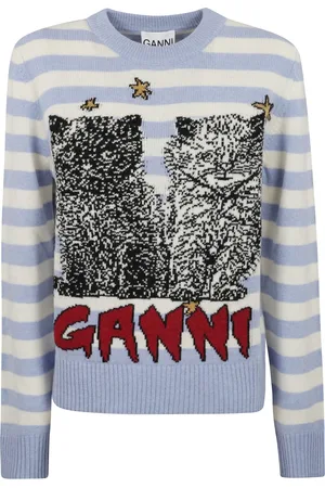 Ganni Donna, Maglie, Blu, S, new