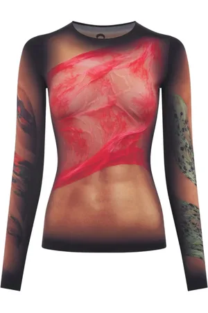 Marine Serre Donna, Top, Multicolore, L, new