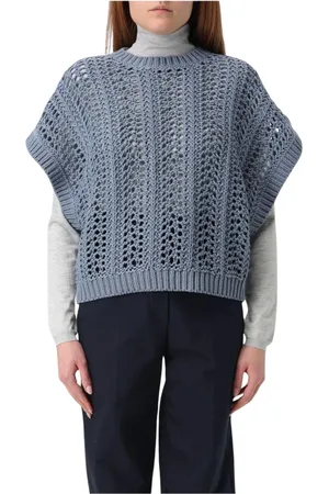 Brunello Cucinelli Donna, Maglie, Blu, S, new