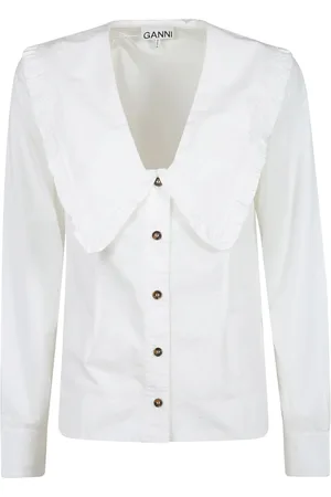 Ganni Donna, Camicette , Bianco, S, new