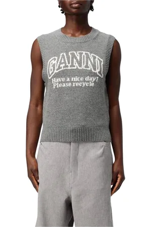 Ganni Donna, Maglie, Grigio, L, new