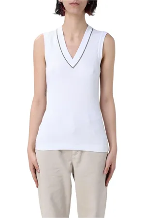 Brunello Cucinelli Donna, Top, Bianco, XS, new