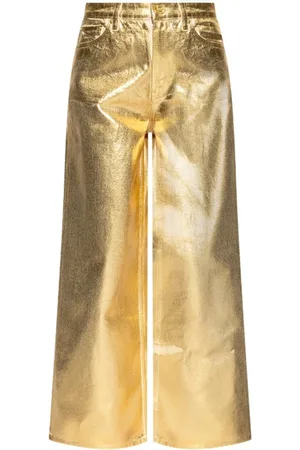 Ganni Donna, Pantaloni, Giallo, W27, new