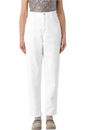 Brunello Cucinelli Donna, Jeans, Bianco, XS, new