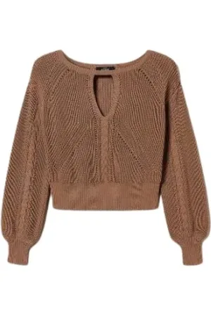 Twin-Set Donna, Maglie, Marrone, S, new