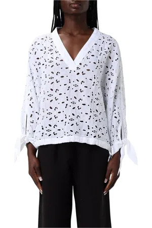 120% Lino Donna, Camicette , Bianco, M, new
