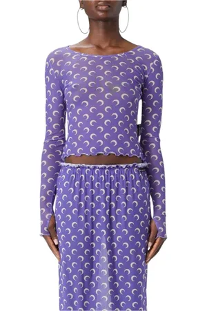 Marine Serre Donna, Top, Viola, M, new