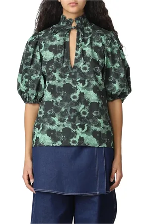 Ganni Donna, Camicette , Verde, S, new