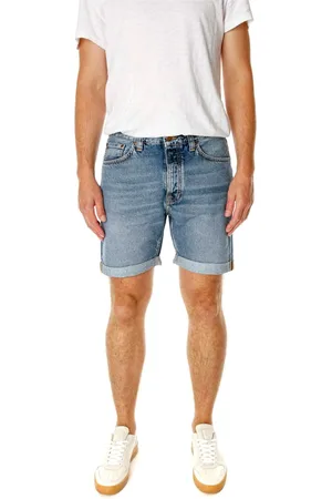 Nudie Jeans Uomo, Pantaloncini, Blu, W32, new