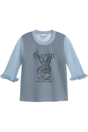 Ganni Donna, Maglie, Blu, M, new