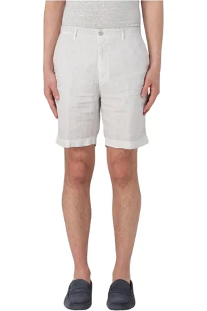 120% Lino Uomo, Pantaloncini, Bianco, S, new