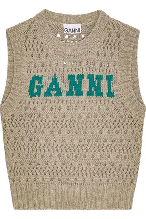 Ganni Donna, Maglie, Verde, S, new