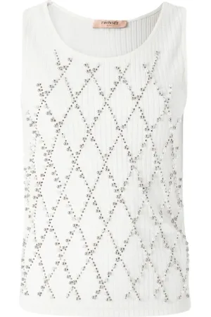 Twin-Set Donna, Top, Bianco, L, new