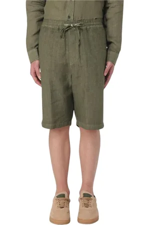 120% Lino Uomo, Pantaloncini, Verde, XL, new
