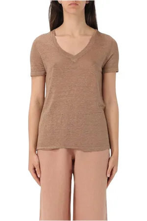 120% Lino Donna, Top, Marrone, M, new