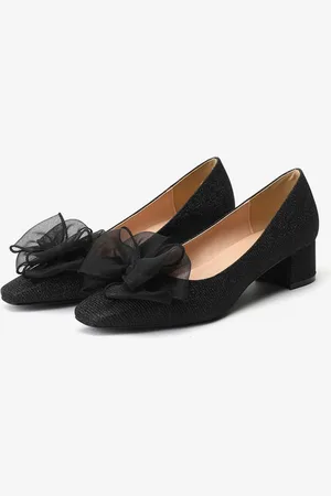 milanoo.com Scarpe da donna con tacco medio-basso Slip-On con fiocchi Décolleté con punta quadrata Tacco grosso Carriera da ufficio