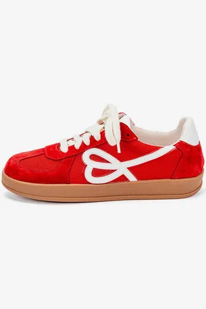 milanoo.com Sneakers casual rosse per donna con punta tonda e lacci da skate