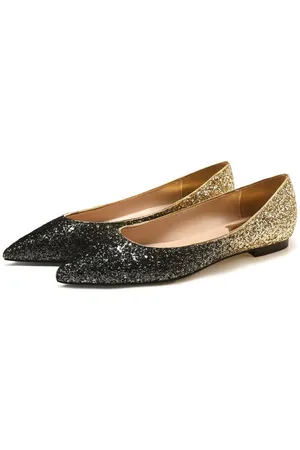 milanoo.com Ballerine bionde da donna Ballerine con paillettes Punta a punta Scarpe casual quotidiane dorate