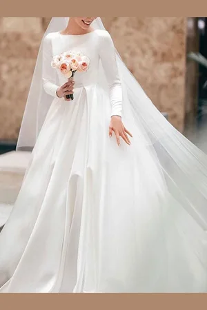 milanoo.com Abito da sposa vintage gioiello collo senza maniche in raso tessuto cappella treno abiti da sposa pieghettati personalizzazione gratuita