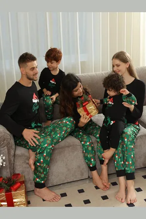 milanoo.com Pigiama natalizio per la famiglia set di due pezzi a maniche lunghe per bambino e adulto