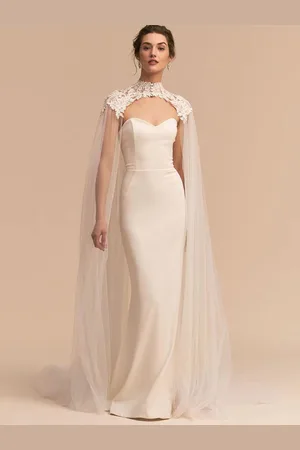 milanoo.com Coprispalle da sposa Mantelli a collo alto Coprispalle da sposa in pizzo di tulle