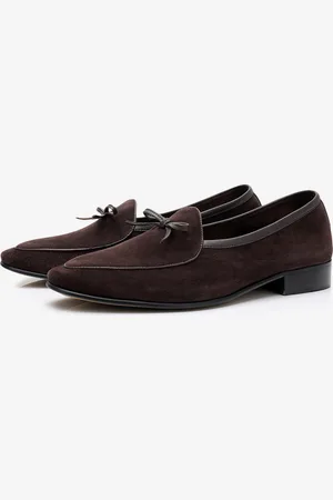 milanoo.com Mocassini da uomo in pelle di mucca con fiocchi scarpe da ballo in pelle scamosciata e scarpe da sposa