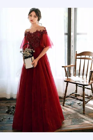 milanoo.com Abito da ballo 2025 Illusion Neckline A Line Mezze maniche Pizzo Lunghezza pavimento Tulle Abiti da festa Abiti da sposa Personalizzazione gratuita