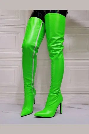 milanoo.com Stivali da donna sexy sopra il ginocchio Stivali con tacco a spillo e tacco alto