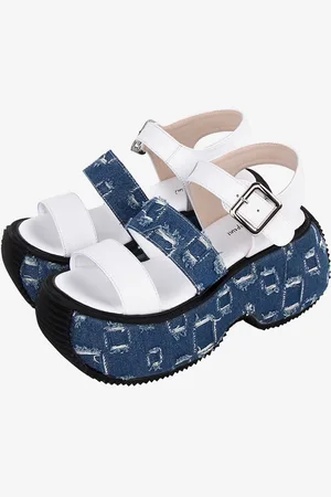 milanoo.com Sandali Gothic Lolita Punta tonda Tessuto Scarpe estive Lolita bianche