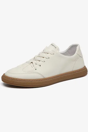 milanoo.com Sneakers da uomo comode in pelle con punta tonda e scarpe sportive da basket