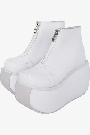 milanoo.com Calzature Gothic Lolita Dettagli in metallo Scarpe Lolita con zeppa in pelle PU metallizzata