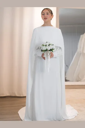 milanoo.com Coprispalle da sposa Maniche corte color Mantelli con collo gioiello Coprispalle da sposa in crêpe