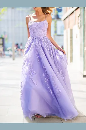 milanoo.com Prom Dress 2025 Lavanda A-Line Scollo a V senza maniche Lace-Up Backless Criss-Cross Abiti da festa lunghi in pizzo Abiti da sposa Personalizzazione gratuita