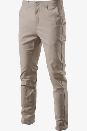 milanoo.com Pantaloni da uomo casual vita naturale pantaloni da uomo dritti con tasche