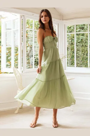 milanoo.com Abito boho con spacchi senza maniche asimmetrico estivo midi cottagecore