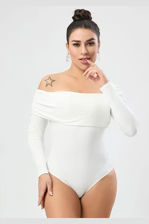milanoo.com Body a maniche lunghe con scollo a barca casual in poliestere da donna