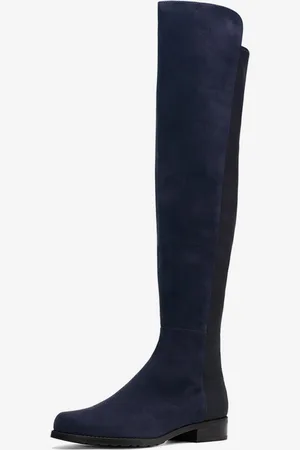 milanoo.com Stivali alti alla coscia piatti da donna Stivali elastici in pelle scamosciata