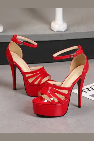 milanoo.com Sandali con tacco da donna Sandali in pelle PU con plateau