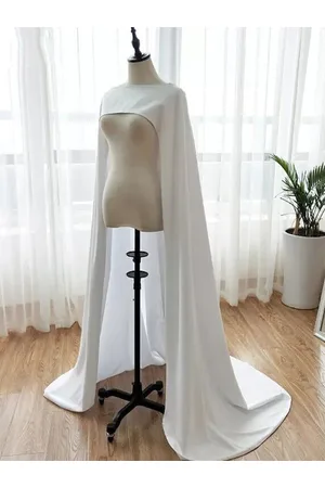 milanoo.com Coprispalle da sposa Mantelli con collo gioiello in avorio Copricostumi da sposa in crêpe elasticizzato